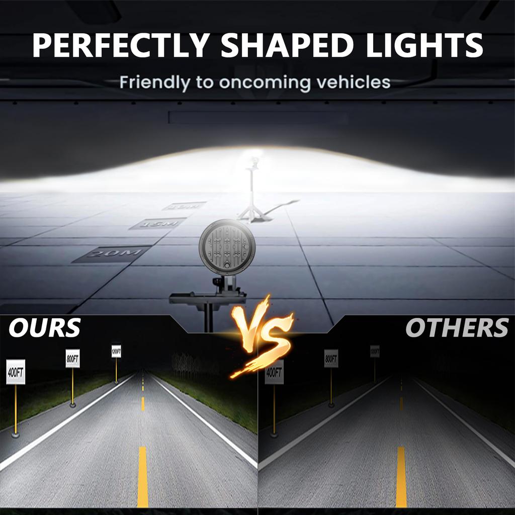 R8 7-дюймовая светодиодная фара IP67 водонепроницаемая внедорожная фара "Дьявольский глаз" ДХО лампа указателя поворота