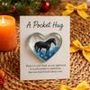 1/2/3Pcs Pocket Hug Pendant Heart Shape Horse Pattern Acrylic Christmas Hanging Ornament Home Party Festival DIY Gift