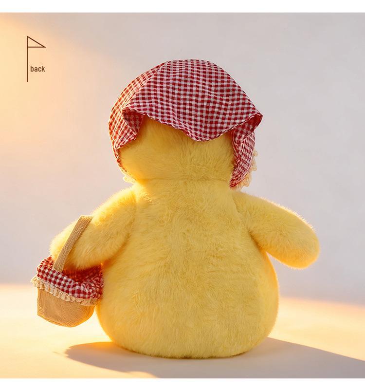 Yellow Duck Plush Toy with Scarf - Cute Little Doll Animal Figure, Perfect Birthday Gift Ornament