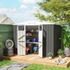 Metal garden shed 2.7 m² with window, 4 vents and lockable door, 246 x 117 x 180 cm, grey