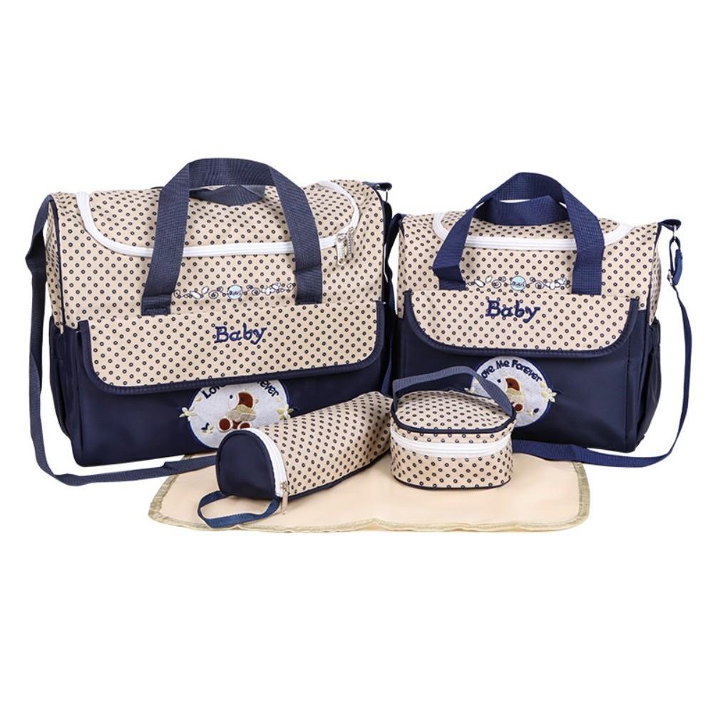5Pcs/set Multifunctional Baby Diaper Bag Large Capacity Crossbody Bags New Shoulder Bag Mother Baby