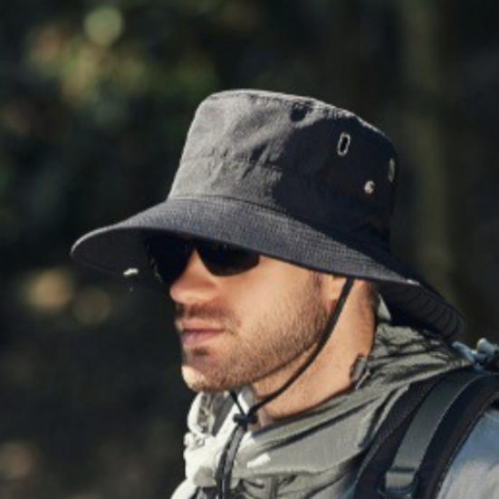 Мужская летняя шляпа от солнца с ветрозащитным ремешком и широкими полями, анти-УФ-защита от солнца, складная портативная кепка для садоводства, рыбалки и путешествий, уличная рыбацкая шляпа