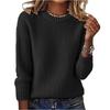 Women's Fashion Casual Loose Pullover Solid Color Round Neck Long Sleeve Knit Sweater
