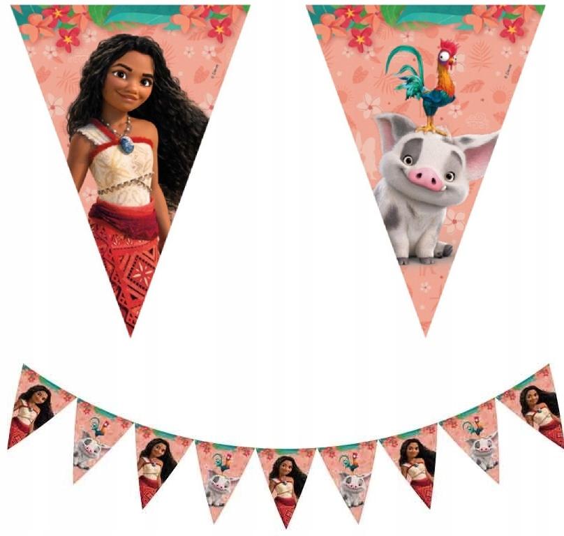 Baner Papierowy Girlanda Flagi Vaiana 2 Moana Ii Disney Urodziny 230Cm