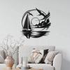 1pc Stylish Metal Sailboat Wall Art With Seagull Accents - Modern Nautical Decor, Perfect For Living Rooms And Beach Enthusiasts