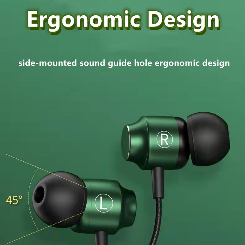 VAORLO Оригинальные проводные наушники 9D HIFI с мощными басами и объемным звуком для игр, музыки и спорта - совместимы с 3,5 мм AUX/Type C