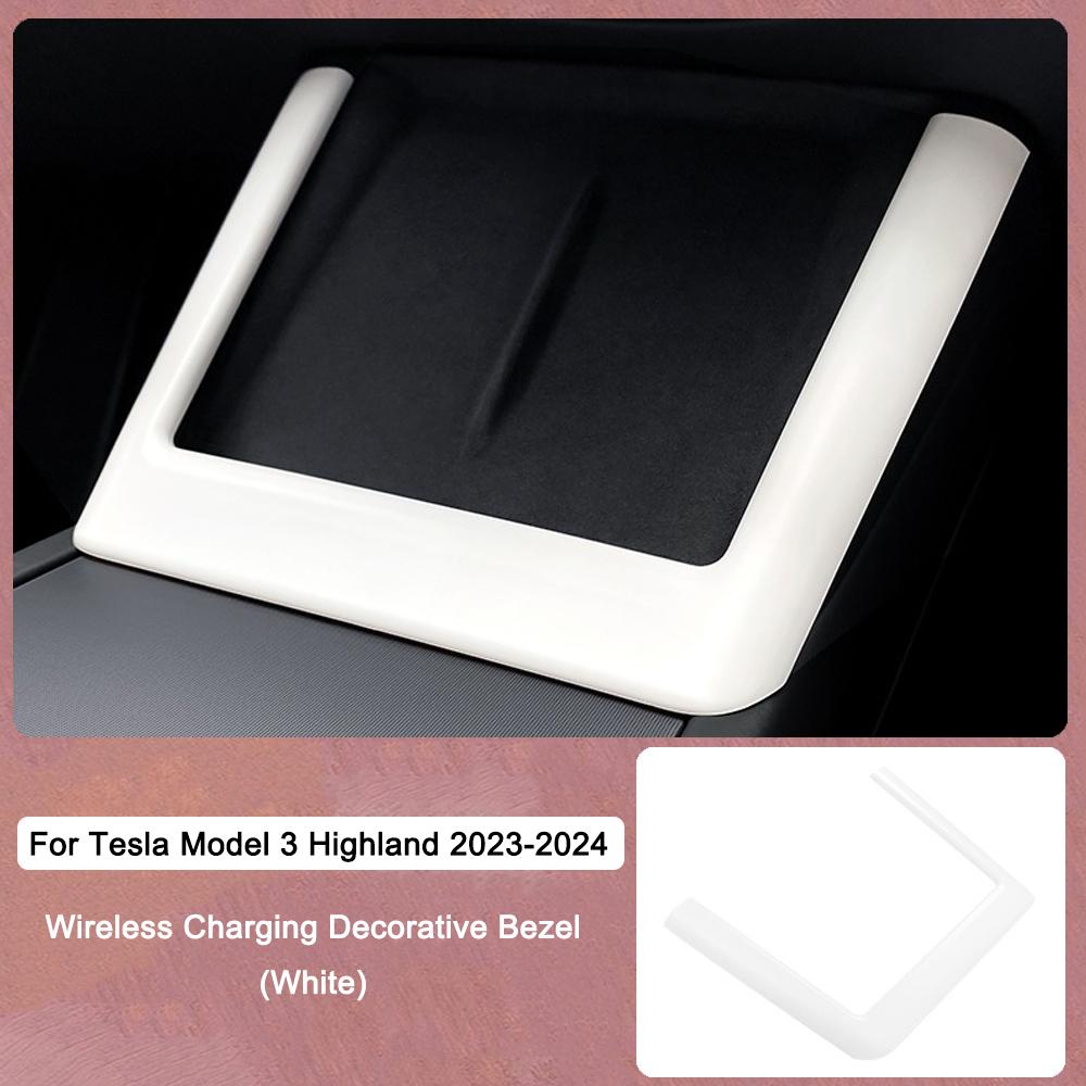 For Tesla Model 3 Highland 2024 Wireless Charging Frame Protector Wireless Charging Non-Slip Mat Center Console Panel Sticker