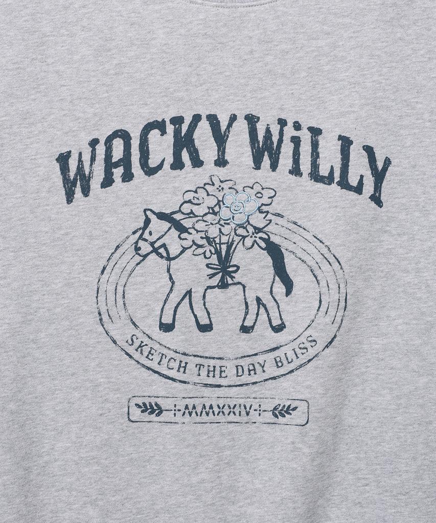 WACKY WILLY Women'S Typographic Sweatshirt Gray
