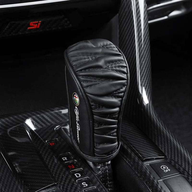 Для Alfa Romeo Ri1 Колпаки на колеса Кожаная накладка на ручку переключения передач автомобиля Накладка на рычаг переключения передач центральной консоли Для Alfa Romeo Giulia Stelvio Giulietta 156 159 147 Mit