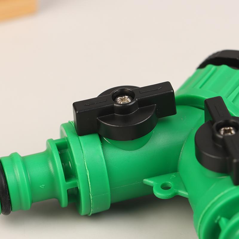 2-Way Garden Tap Water Splitter 3/4" Female Thread Garden Hose Y Type Watering Adjustable Switch Water Controller Valve