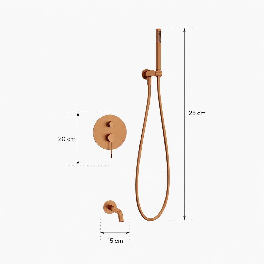 AquaElegance copper brass concealed bathtub set