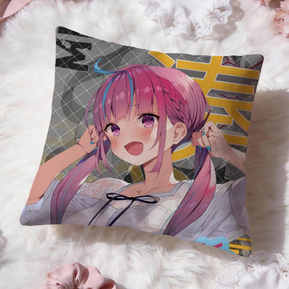 Чехол для подушки Hololive M-Minato Aqua, двусторонний, премиум-класса, для комфорта – два в одном, подходит для любой комнаты и салона автомобиля.