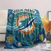 Custom Name Miami Dolphins2 Flannel Blanket, High quality Comfortable for All Seasons, Home Decor, Warmth and Comfort