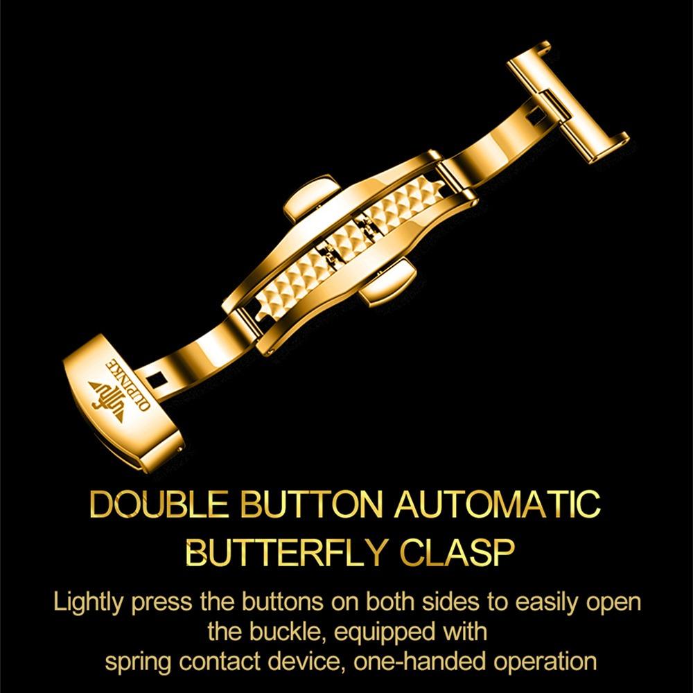 OUPINKE Мужские часы Механические часы с турбийоном через нижнюю часть Local Tyrant Gold Temperament Водонепроницаемые часы высокого класса