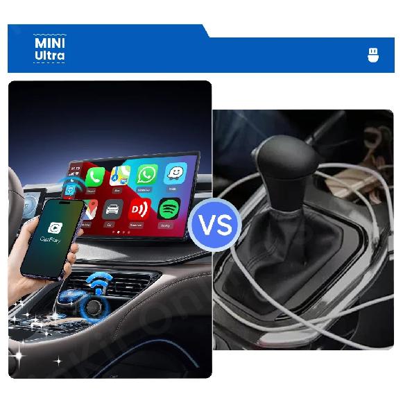 2025 CarlinKit Mini Ultra 3 Беспроводной адаптер CarPlay Android Auto для автомобильной информационно-развлекательной системы Обновление BT 5.4 ГГц Wi-Fi 5.8 ГГц Обновление OTA