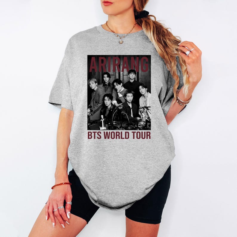 Футболка Bangtan World Tour 2026 - Футболка для возвращения Летняя мода Модная футболка Мужчины Женщины Винтажный топ Хип-хоп Уличная одежда Оверсайз футболка