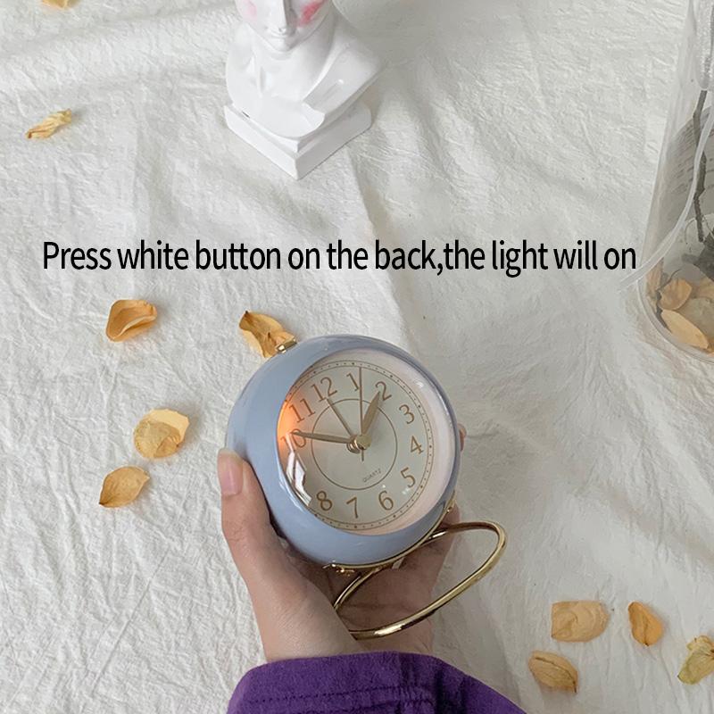 Будильник в скандинавском стиле, цифровые кварцевые часы, домашний орнамент, портативные бесшумные часы с металлической подставкой для декора спальни