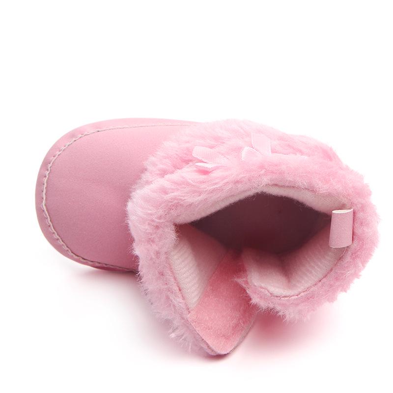 Soft Cotton Baby Boots Winter Cute Bowknot Snow Boots Baby Winter Booties Shoes Anti Slip Newborn Toddler Boy Girl First Walkers