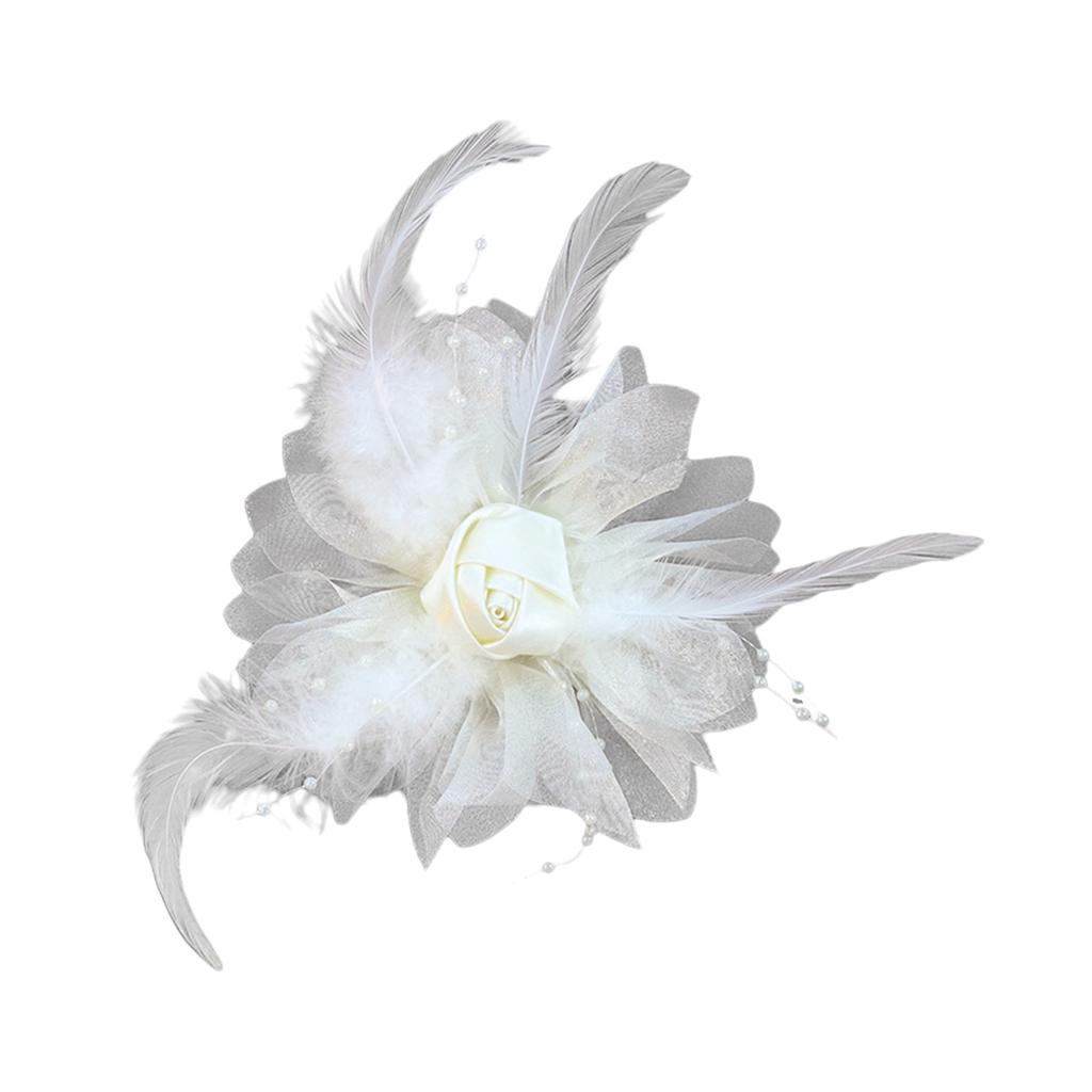 Feathered Organza Rose Flower Appliques Silk Flower Craft Project Making Materials 3D Flower Patches Sewing On Applique