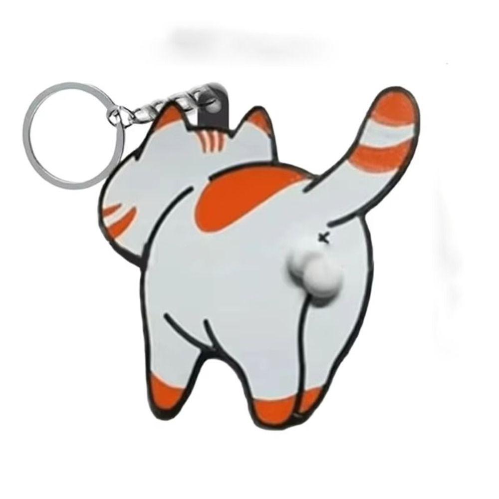 Exquisite Pull Play Egg Dog Keychain Pull Play Jewelry Keychain Trick Cat Bag Pendant  Women Men