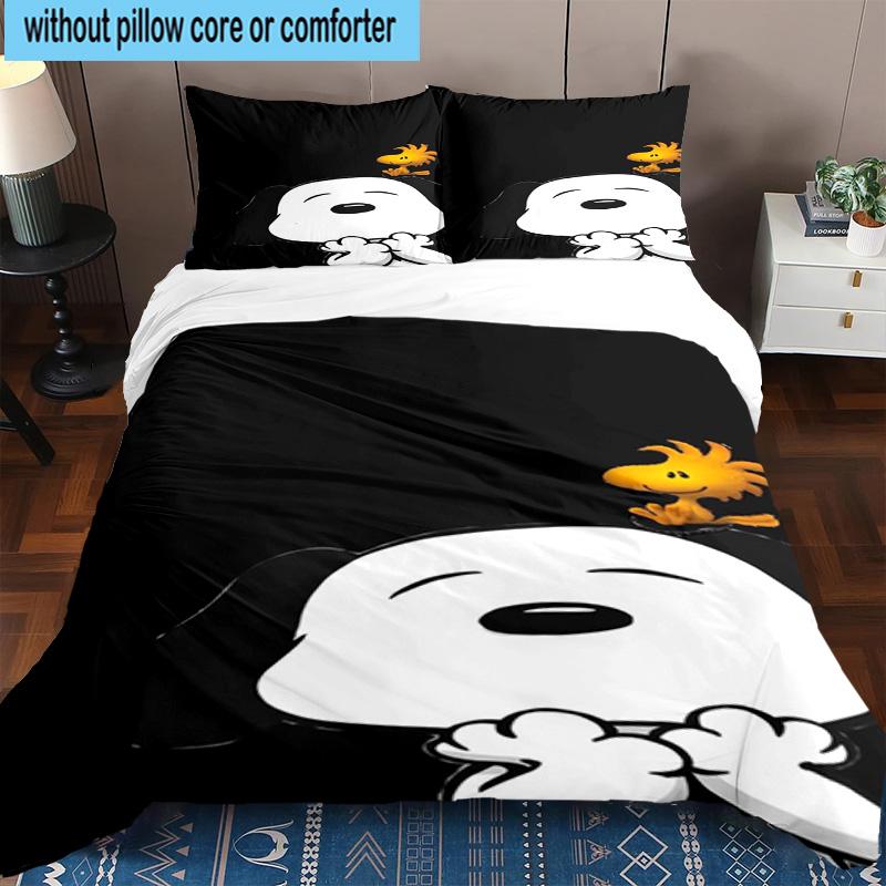 3PCS Snoo-dog Heart Background 3pcs Bedding,Including 3PCS Duvet Cover And 2pcs Pillowcases Perfect for Christmas,Ideal for Bedroom, Dormitory