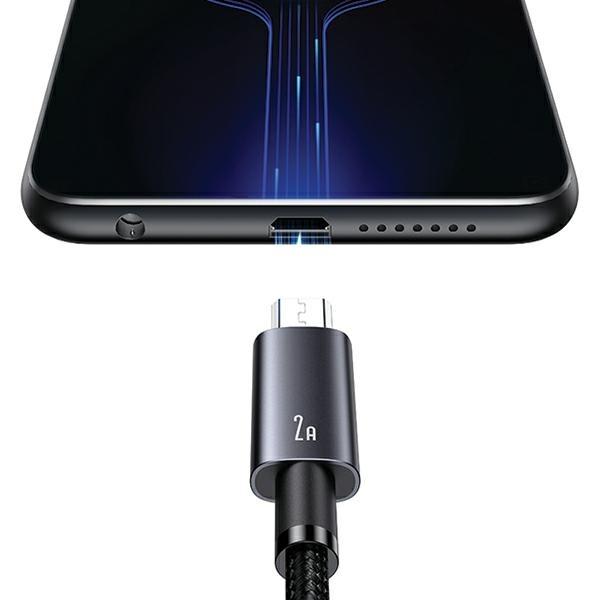 USAMS USB to Micro-USB Cable 2A 1.2mFast Charging Steel/Tarnish SJ668USB01 (US-SJ668)