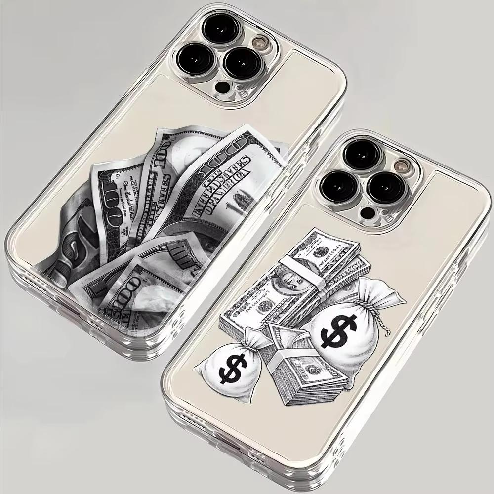 Чехол Full Screen Of Cash для Samsung Galaxy S23 S24 S25 S26 Ultra S22 S21 S20 Plus FE A50 A53 A72 A73 A71 Прозрачный Мягкий Чехол