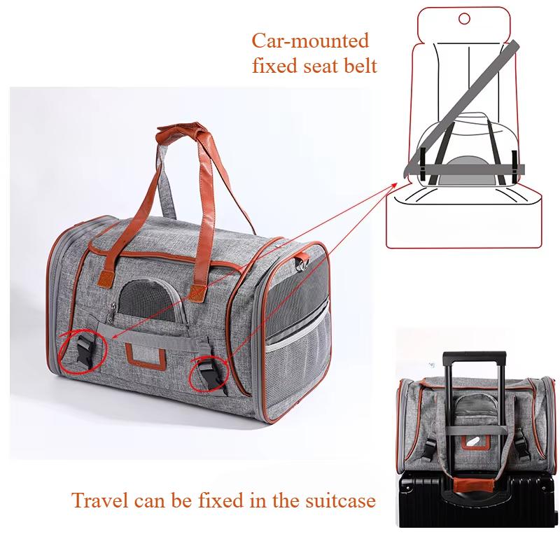 Pet bag aviation license to go out portable folding cat bag high-end travel car dog bag breathable messenger