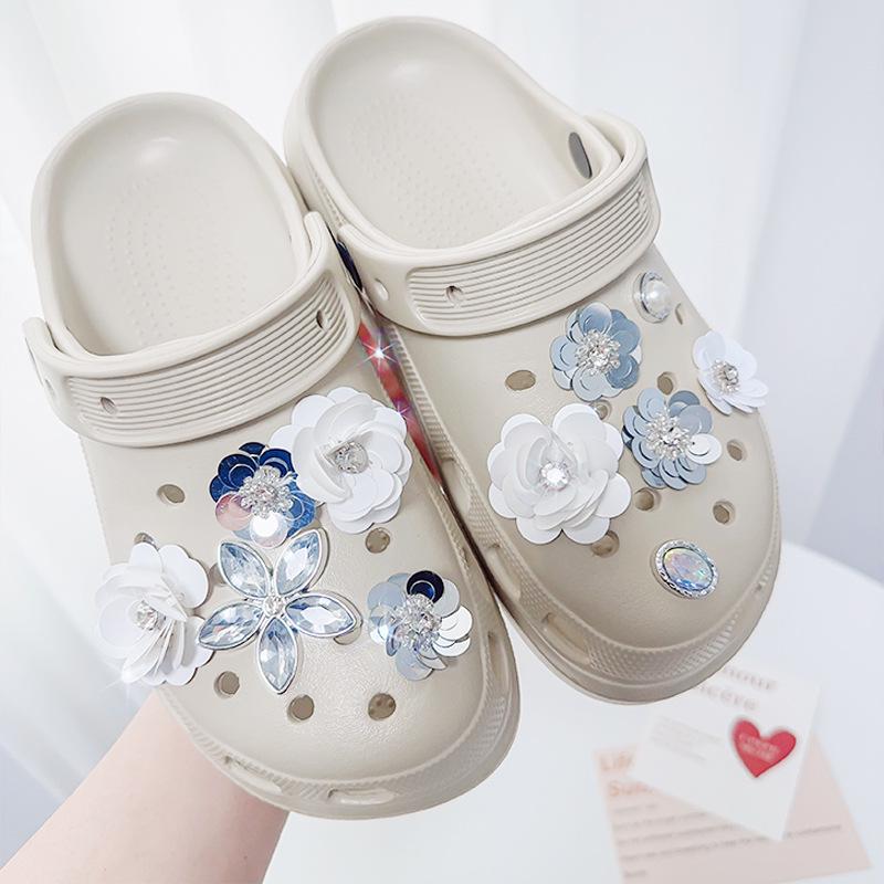 Милые пряжки для обуви Crocs в виде морских звезд и ракушек из смолы с высококачественными цветочными аксессуарами