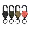 1/4Pcs Retractable Keychain with 60CM Steel Cord Heavy Duty Carabiner Badge Reel ID Holder Extendable Camping Hiking Hanging Buckle Keyring