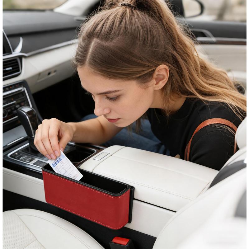 Adhesive Back Seat Organizer Space Saving Car Storage Box Vehicle Interior Organizer for Phone Key Card Sunglasses Accessories