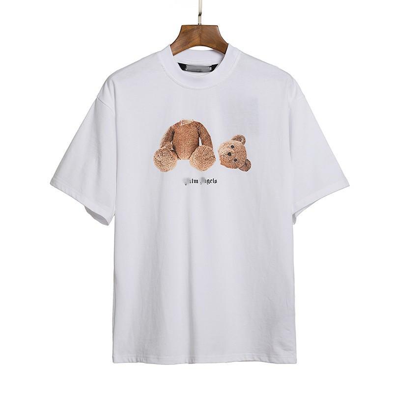 SS Cartoon Bear Print T Shirt Loose Fit Unisex Casual Short Sleeve Tops