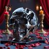 3D Skull Carving Halloween Ornament, Synthetic Resin Alien Shape Realistic Decor Figure, Bone Detail Sculpture Tabletop Party Decoration