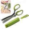 Zoe Sunny 5-Blade Shredder Scissors Manual Paper Shredder, Stainless Steel Blades, Safety Cover, Cleaning Comb