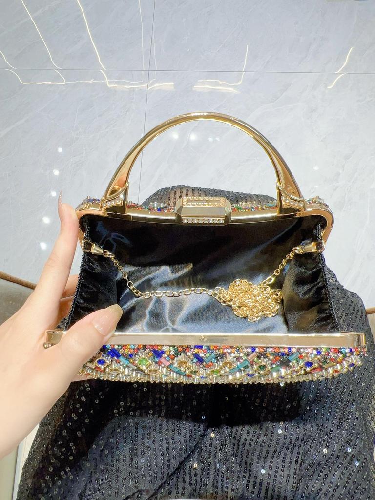 Ретро европейско-американский клатч с полным бриллиантовым покрытием: Элегантная сумка кроссбоди на одно плечо для светских львиц и вечерних мероприятий