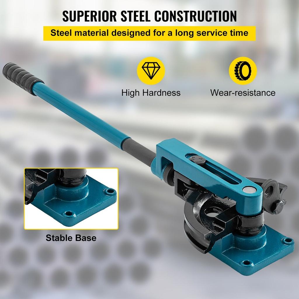 Pipe Bender 3/8 to 1 Inch Pipe Tubing Bender Tube Bender 10 to 25mm Bending Formers Pipe Bender Set 7 Round Dies Size for Copper Brass Aluminum