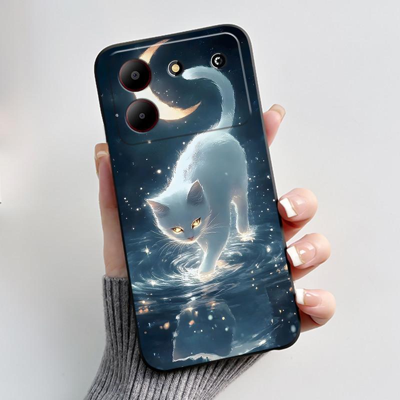 Милый мультяшный чехол для ZTE Blade A54 Fundas Capa Печатный корпус Защитная крышка Мягкий силикон Черный корпус Coque