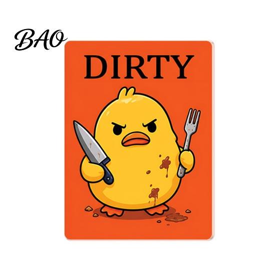 Clean Dirty Magnetic Decoration Dishwasher Magnet, Acrylic Cartoon Animal Sign, Fridge Magnet Double-Sided & for Kitchen Sign