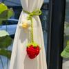 Floral Design Crochet Curtain Tie Back Wool Woven Rearview Mirror Pendant  Teachers Gift