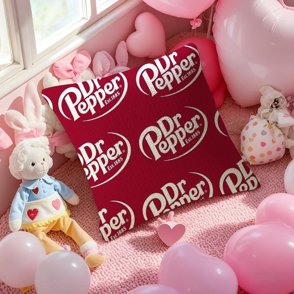 Вишневый Напиток D-Dr-P-Pepper Наволочка Натуральная Льняная Наволочка Двусторонняя Печать Декоративная Наволочка для Дивана Домашний Декор Подарок
