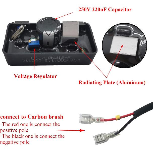 WOTIAN Generator Avr Automatic Voltage Regulator Compatible With Honda Predator Champion Firman DuroMax Generator Parts 3500 4000 Watt 2KW 3KW 3.5KW