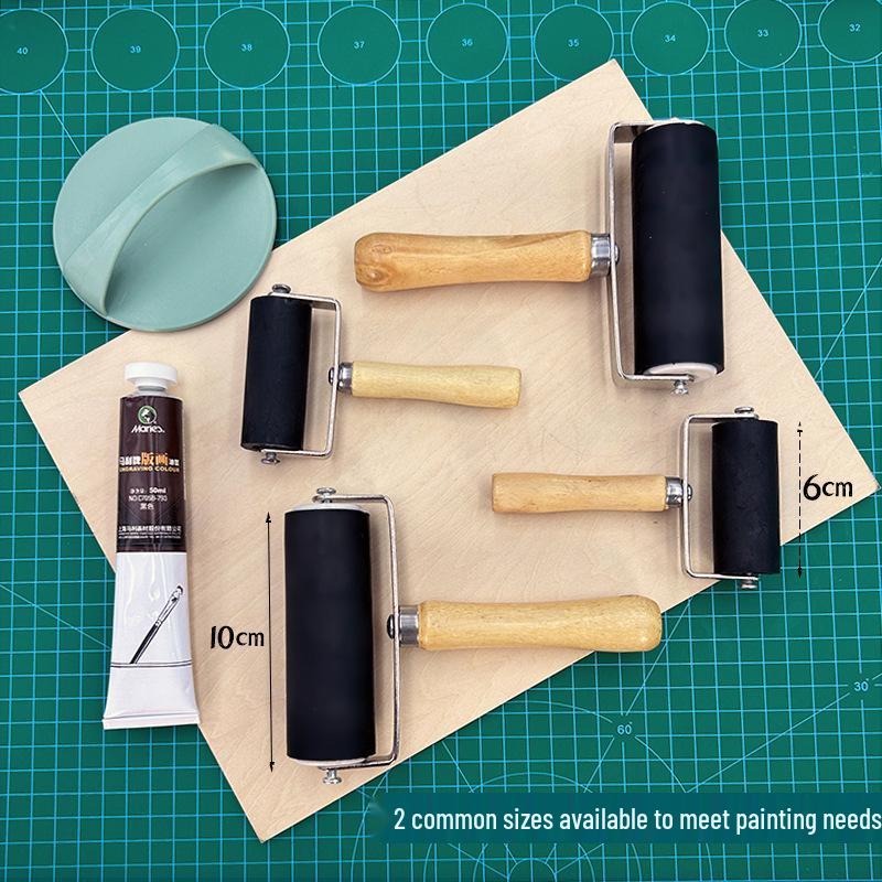 Художественный резиновый валик-кисть 6 см - Инструмент для печати и живописи