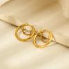 European and American minimalist earrings electroplated smooth chain fringed earrings 18K gold stainless steel earrings jewelry women