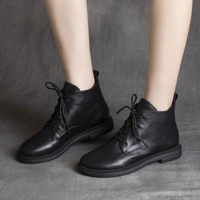 Мода 2024 года, женские короткие туфли, ботильоны на шнуровке, элегантные на низком каблуке, женские ботильоны, удобные ботинки на шнуровке, акция