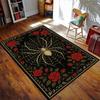 VIKAMA Gothic Spider Web Area Rug, Non-slip Washable Stain Resistant Carpet, Black Red Decor For Living Room Bedroom Home
