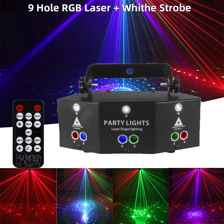 15 ГЛАЗ RGB Диско DJ Луч Лазерный Световой Проектор DMX Дистанционный Стробоскоп Эффект Сценического Освещения Рождественская Вечеринка Праздник Хэллоуин Огни