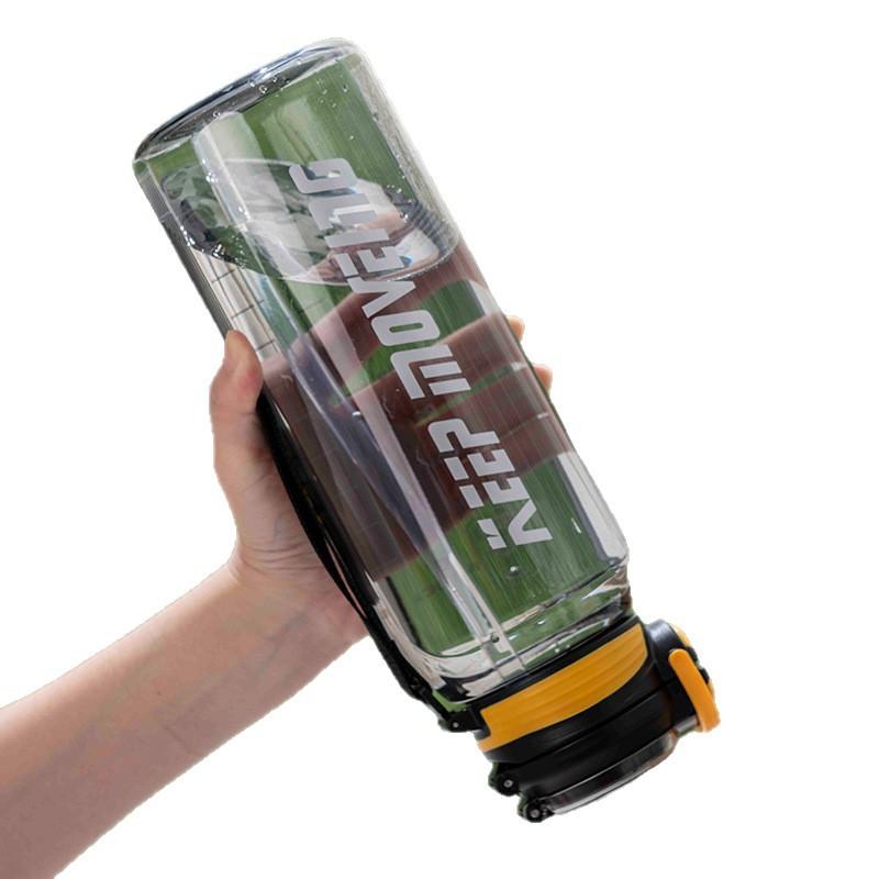 Water bottle Large capacity water cup Men's plastic Portable high temperature and drop-proof outdoor sports kettle bottle Summer large double drink