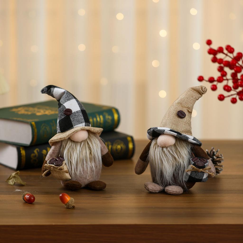 Украшения для дома Кофейная кукла без лица Украшение в виде карлика, держащего кофейные зерна Кукла Рудольф