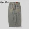 RogueWave High Street Retro Harajuku Streetwear Trousers American Style Baggy Washed Jeans Trendy Loose Casual  Pants