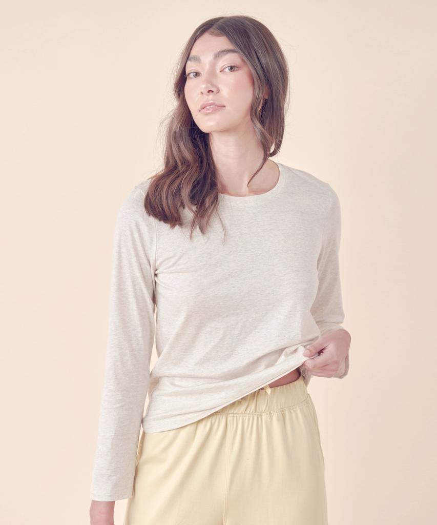 YJACK W_Classic & Basic Fit Slim Long Sleeve T-Shirt (155Gsm) Kljt1216L